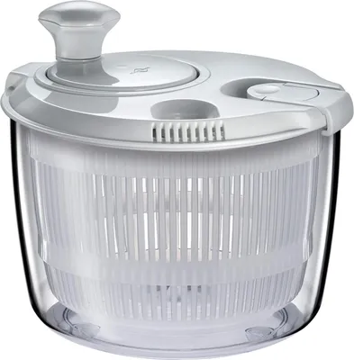 Mini-Salatschleuder 2,5 L, Ø 20 cm, Edelstahl, Weiß