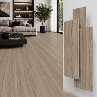 Zdjęcie produktu dla Wodoodporne panele NoblesBox podłogowe SPC 5 mm z podkładem IXPE – montaż na klik, 122 x 18,4 cm, dekor drewna, Obraz wygenerowany przez AI
