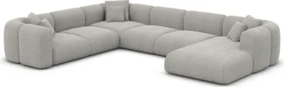Produktbild von Strukturstoff U-Form XXL Wohnlandschaft Belio Hellgrau Rechts