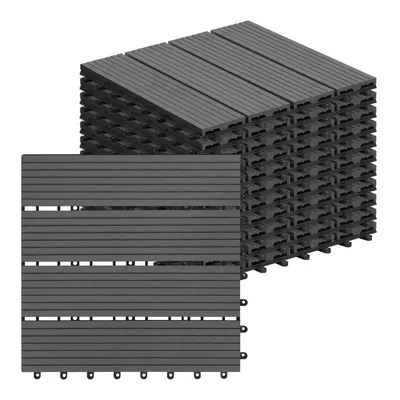 Produktbild von EUGAD 11 Stücke Balkonfliesen, 30x30 cm, Klicksystem, für 1m², Grau