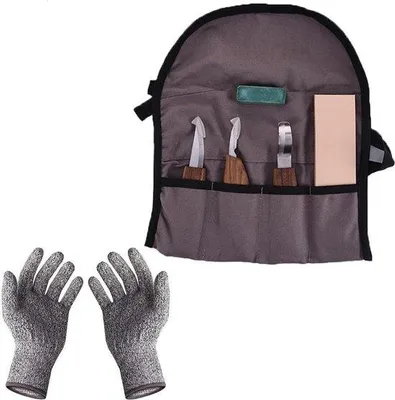 Produktbild von Kinderhoutsnijgereedschapsset - 5-teilig - houtsnijgereedschap - kunststof - kindvriendelijk - creatieve hobbyset