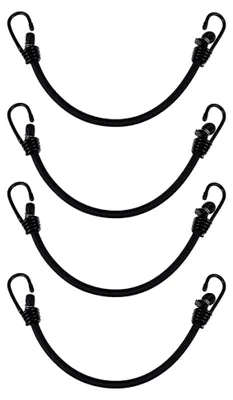 Produktbild von 4 Stück Elastische Gepäckseile mit Haken 16 Zoll Bungee Spannriemen für Fahrrad, Motorrad, LKW und Camping