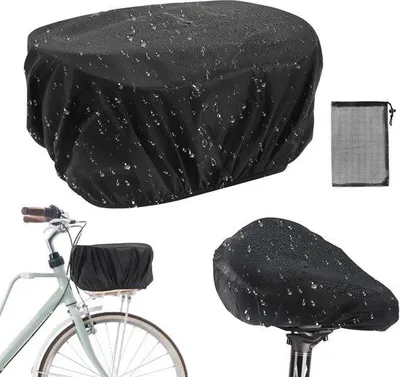 Produktbild von Famanu Fahrradkorb Regenbeschermungsset - wasserdicht - 4-teilig - schwarz