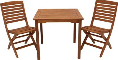 Produktbild von DEGAMO Gartenset Bistroset Gartenmöbel Garnitur CAPO 3-teilig, Holz Eukalyptus geölt