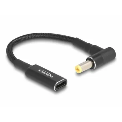 Produktbild von Delock Adapterkabel für Notebook Ladekabel USB Type-C Buchse zu Acer 5,5 x 1,7 mm Stecker 90 Grad gewinkelt 15 cm