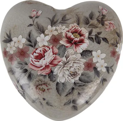 Obrázok produktu pre Clayre & Eef dekorácia srdce 11x11x4 cm kvety