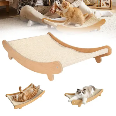 Produktbild von Katzen Kratzbrett, Sisal-Kratzbrett, Katzenkratz-Lounge-Bett 2 in 1 Kratzpappe für Katzen, Kratzmatte Katze, betten,Katzenkratzpads