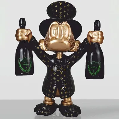 Image de Figurine décorative Casa Padrino « Canard » noir / or / vert, H. 45 cm - Figurines décoratives