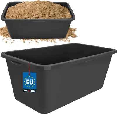 Produktbild von KOTARBAU® Vedro na maltu Vedro na maltu Stavebné vedro obdĺžnikové čierne 60 l