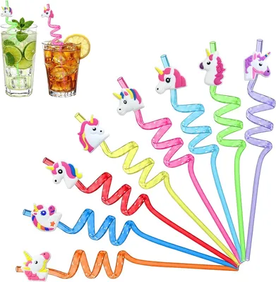 Imagen del producto de Pajitas reutilizables en espiral, de colores, para bebidas