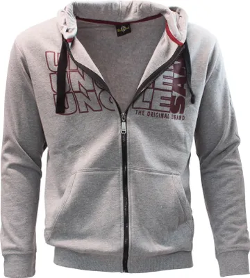 Produktbild von Uncle Sam Sweatjacke mit Kapuze Eingrifftaschen Sportjacke Freizeit Jacke Grau-3XL