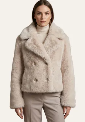 Produktbild von Toscana Lammfelljacke in Creme-Beige Modell 1039 - Größe: M