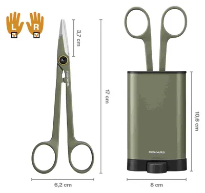 Productafbeelding van Fiskars Plantenzorg-snoeischaar met puntige messen en etui, model 1075315