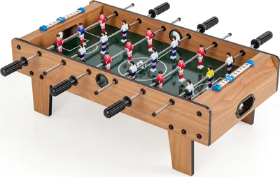 Produktbild von DREAMADE Tischkicker Kinder und Erwachsene, Fußballtisch mit 2 Kickerbälle & 18 Kickers, Tischfußball Spieltisch, Kickertisch aus Holz 69 x 65 x 24 cm