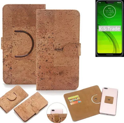 Produktbild von K-S-Trade Handy-Hülle Schutz-Hülle kompatibel mit Motorola Moto G7 Power Handyhülle Schutzhülle Korkhülle Kork-Hülle 1x