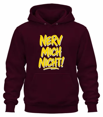 Productafbeelding van "Irriteer me niet" - Grappige spreuk, statement, voor introverten. Hoodie, capuchontrui, bordeauxrood, maat M