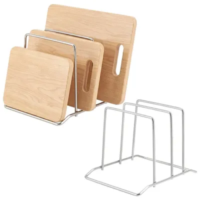 Schneidebrett-Halter 2er-Set, Edelstahl, 13x10x9,9 cm, platzsparend