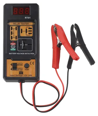 Relais-Tester 12V/24V digital, für 4-/5-polige Relais, Auto/LKW/Marine