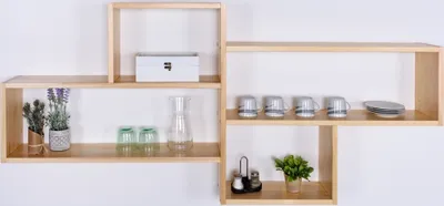 Produktbild von Hängeregal, Wandregal, Bücherregal - 166 cm breit, Kiefer Massivholz, Farbe: Natur