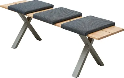 Produktbild von Sitzbank, Kernbuche massiv, 3 Klemmkissen anthrazit NEWTON-36
