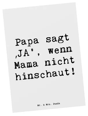 Produktbild von Mr. & Mrs. Panda Postkarte Spruch Vater Geheimhaltung - Weiß - Geschenk, und Kind, Vaterschaft, Postkarten, Geburtstage, bildkarte, Elternschaft, Vatertag, Vaterliebe