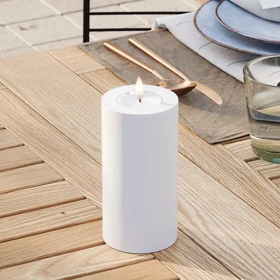 Obrázok produktu pre Deluxe Homeart LED Kerze Outdoor fernbedienbar 7,5x15 cm weiß