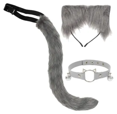 Obrázek produktu pro Ruhhy 26586 Kostým kočky dámský, 3dílný set, šedý