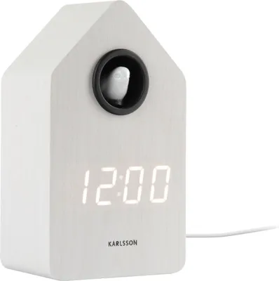 Produktbild von Karlsson - Wecker Cuckoo Led - Weiß - 6x9x15.3cm