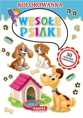 Immagine prodotto di Kolorowanka Wesołe psiaki z naklejkami z brokatem