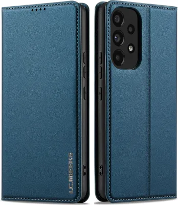 Immagine prodotto di Custodia magnetica in pelle flip per Samsung Galaxy A52s / A52 5G/A52 4G, con slot per schede e funzione stand Blu