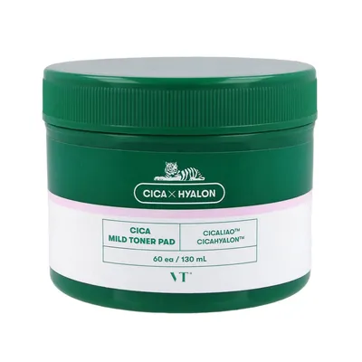 Image de VT Cosmetics - Cica Mild Toner PAD, 60pcs 130 ml