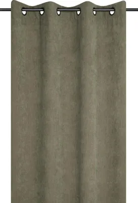 Produktbild von STOF | Gardine - 140x260 cm - Khaki - Ösen Gardine - Klassisch - Hochwertiger Cordstoff - Verdunkelnd