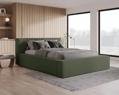 Produktbild von Chilly Möbel Design Polsterbett Lugano Grün 200x200cm mit Stauraum - modernes Design