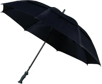 Produktbild von IMPLIVA GP-75-8120, Volle Größe, Regenschirm, Rund, Schwarz, Fiberglas, Polyester