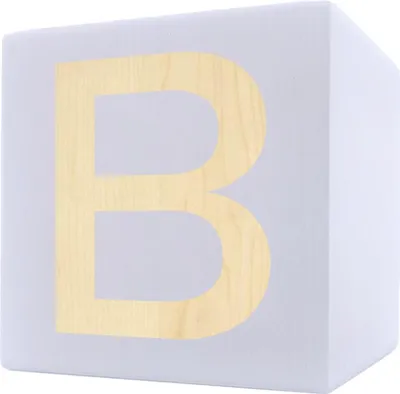 Produktbild von Holzbuchstabe Würfel, 5 x 5 cm, weiß, Buchstabe B