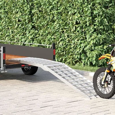 Produktbild von Auffahrrampe Aluminium 680kg klappbar, Motorradrampe Laderampe für Anhänger Transporter 230 cm