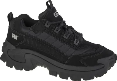 A studio shot of a black Caterpillar Intruder Uni Out sneaker.