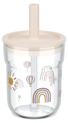 Productafbeelding van Mepal Mio drinkbeker voor baby's en peuters, kinderbeker Mio 250 ml met rietje - zonnebloem & regenboog, afmetingen Ø77 x 135, artikelnummer 108023065245