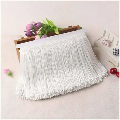 Image de Bande de franges de 30 cm - Bordure en dentelle - Décoration - Accessoires de couture - Pour femmes - Design tendance - Convient pour les meubles/rideaux - Franges