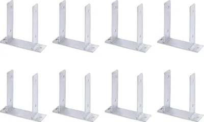 Obrázek produktu pro Alberts 8 x U-Pfostenträger, zum Aufschrauben, für Holzpfosten 121 mm, Höhe 200 mm, feuerverzinkt
