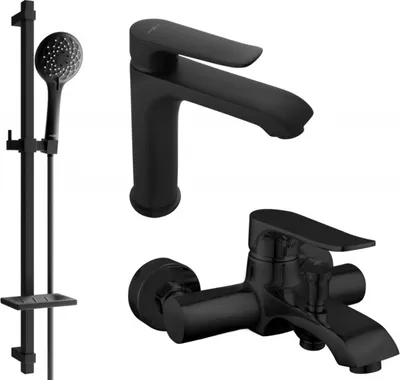 Produktbild von Mexen Pecos DQ40 Badewannenset, Schwarz - 72703DQ40-70