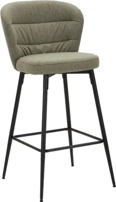 Immagine prodotto di Set 2 Sgabelli Bar LOSANNA Verde 52x59x108 cm - Sgabelli in Tessuto con Gambe in Metallo Nero - Design Anni '70 Glam