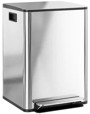 Produktbild von Mülleimermit2x20LFächern,Soft-Close-Deckel,Fingerabdrucksicher,Edelstahl,Silber