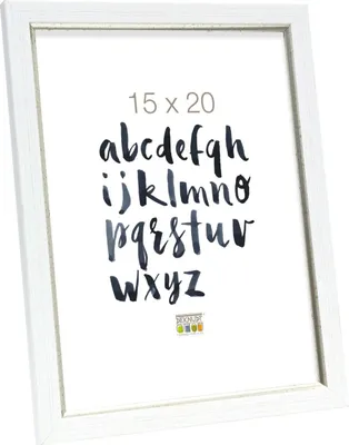 Produktbild von Kunststoffrahmen S46A weiß mit silber 18x24 cm
