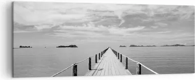 Produktbild von Bild auf Leinwand - Leinwandbild - Einteilig - Holz Brücke Meer - 140x50cm - Wand Bild - Wanddeko - Wandbilder - Leinwanddruck - Bilder - Wanddekoration - Leinwand bilder - Wandbild - AB140x50-4985