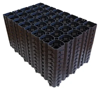 Produktbild von 10 Stück ViD Rasengitter/Rasenwaben 60x40x4 cm, schwarz | Paddockplatten/Rasengitterplatten/Bodenwaben/Garten Zubehör