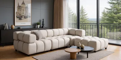 Produktbild von Kaiser Möbel Ecksofa L-Form Bolla, stoff Bluvel, Creme, Rechts
