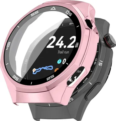 Produktbild von 360 Grad Smartwatch Hülle für Huawei Watch GT6 Pro 46 mm mit Displayschutz Case Watch Cover Bumper Rundum Schutzhülle Uhr Bildschirmschutz Rosegold