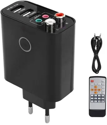 Produktbild von Bluetooth 5.0 Sender/Empfänger - 2-in-1 Bluetooth-Adapter - Mit Fernbedienung - 3,5 mm Audiokabel - Schnellladefunktion - Geeignet für Audiogeräte