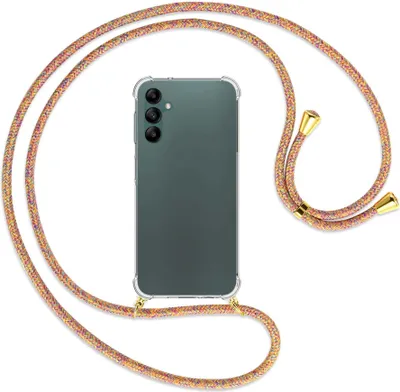 Produktbild von Handykette Backcover-Schutzhülle mit Band (Metall goldfarben) für Samsung Galaxy A14 5G - Rainbow